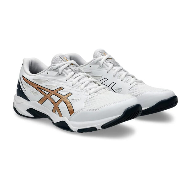 Asics Gel Rocket 11 Badminton Shoes (White/Pure Gold) - Image 3