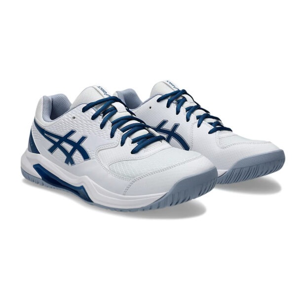 Asics Gel Dedicate 8 Tennis Shoes (White/Mako Blue) - Image 3