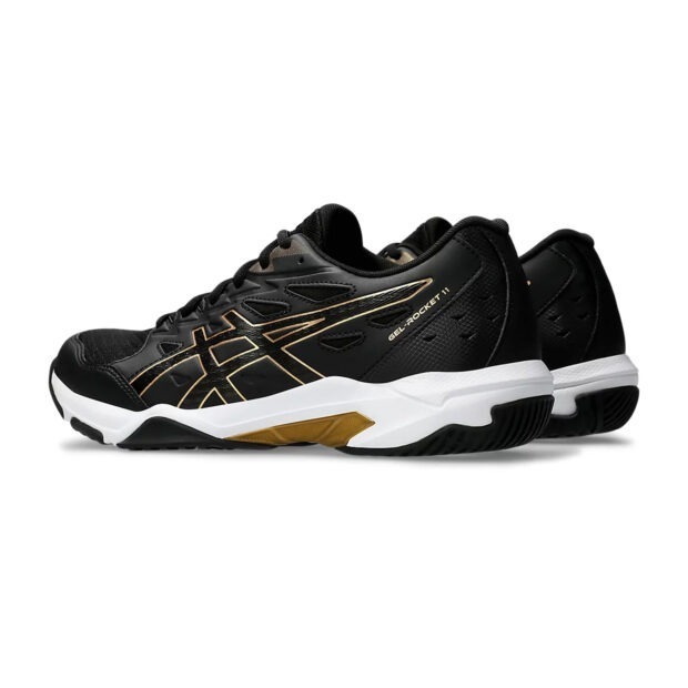 Asics Gel Rocket 11 Badminton Shoes (Black/Pure Gold) - Image 4