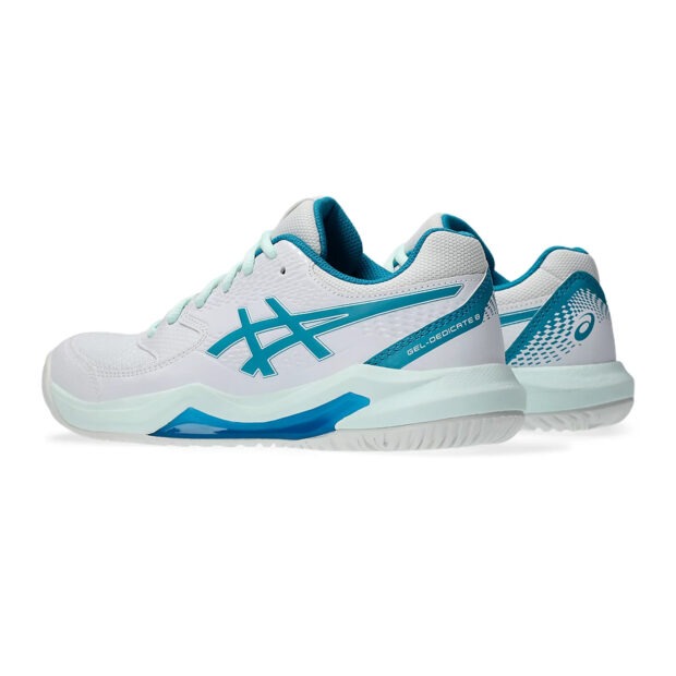 Asics Gel Dedicate 8 Tennis Shoes (White/Teal Blue) - Image 4