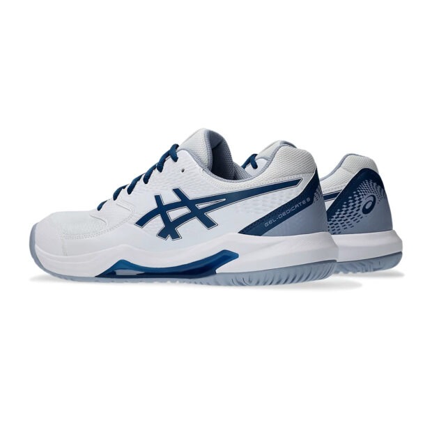 Asics Gel Dedicate 8 Tennis Shoes (White/Mako Blue) - Image 4