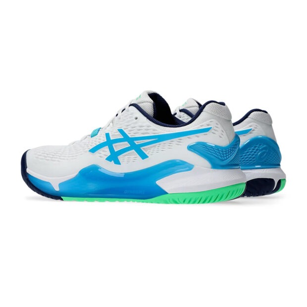 Asics Gel Resolution 9 Tennis Shoes (White/Digital Aqua) - Image 4