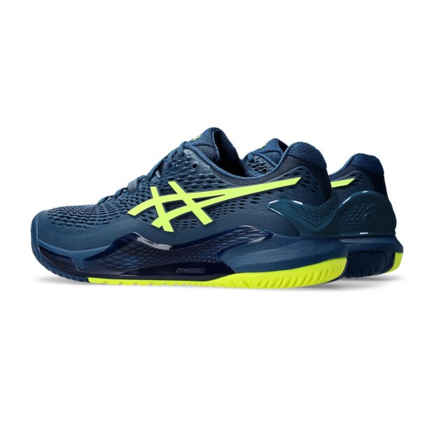 Asics Gel Resolution 9 Tennis Shoes (Mako Blue/Safety Yellow) - Image 4