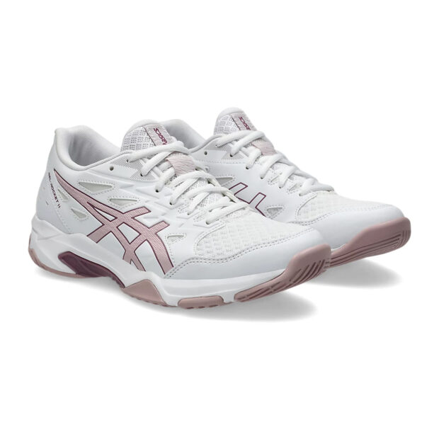 Asics Gel Rocket 11 Badminton Shoes (White/Watershed Rose) - Image 3