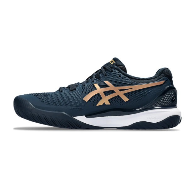 Asics Gel Resolution 9 Tennis Shoes (French Blue/Pure Gold) - Image 2