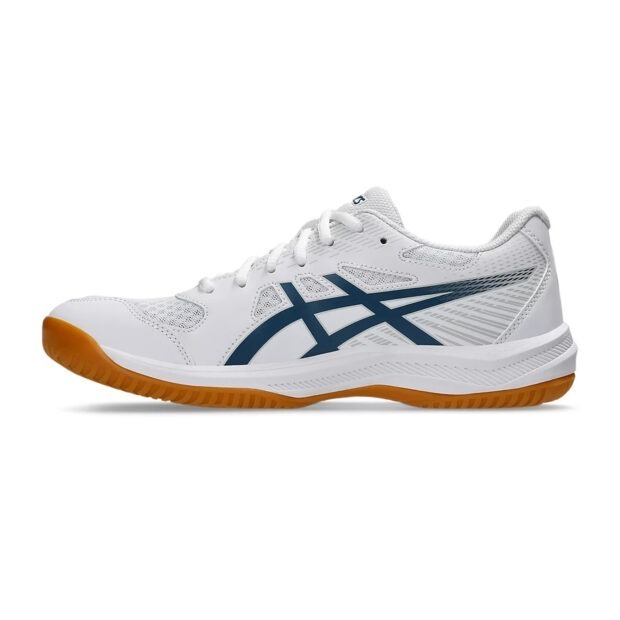 Asics Upcourt 6 Badminton Shoes (White/Vintage Indigo) - Image 2