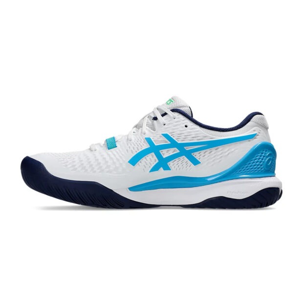 Asics Gel Resolution 9 Tennis Shoes (White/Digital Aqua) - Image 2