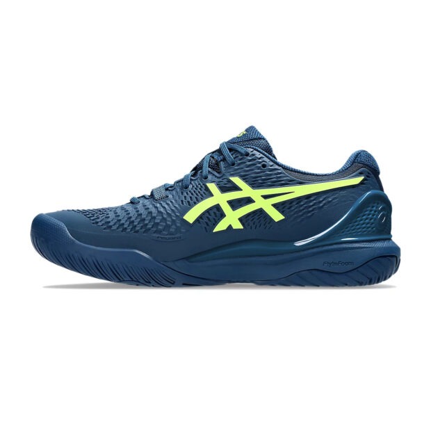 Asics Gel Resolution 9 Tennis Shoes (Mako Blue/Safety Yellow) - Image 2