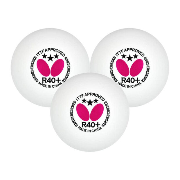 Butterfly 3 Star R40+Table Tennis Balls (Pack of 3) - Image 3