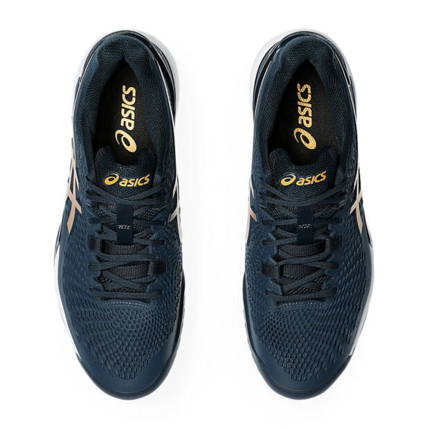 Asics Gel Resolution 9 Tennis Shoes (French Blue/Pure Gold) - Image 6