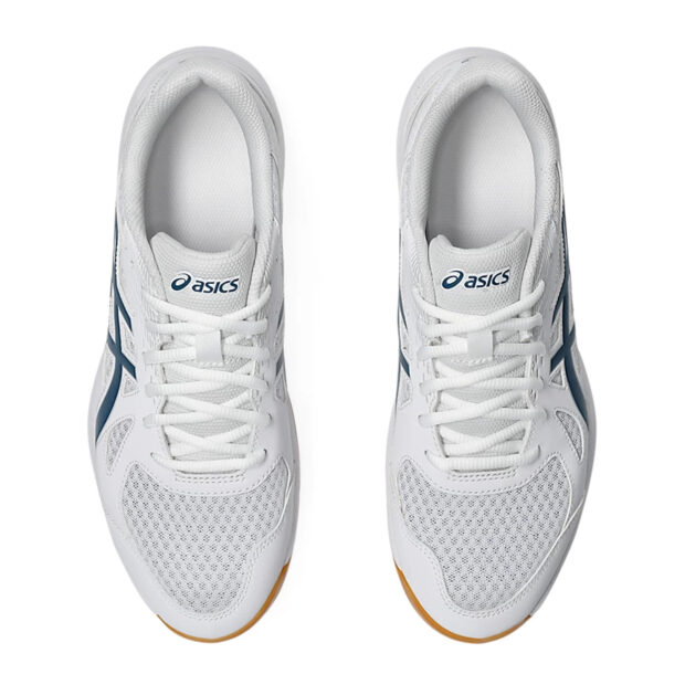 Asics Upcourt 6 Badminton Shoes (White/Vintage Indigo) - Image 6