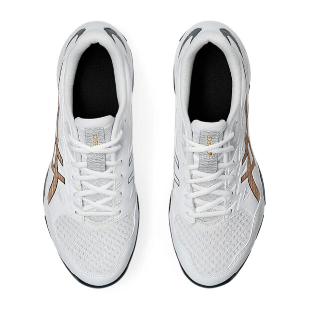 Asics Gel Rocket 11 Badminton Shoes (White/Pure Gold) - Image 6