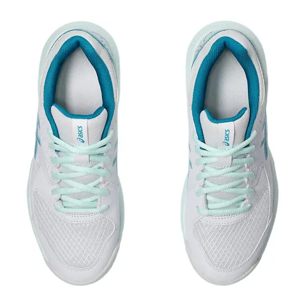 Asics Gel Dedicate 8 Tennis Shoes (White/Teal Blue) - Image 6