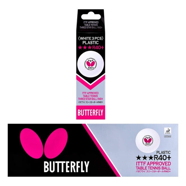 Butterfly 3 Star R40+Table Tennis Balls (Pack of 3) - Image 4