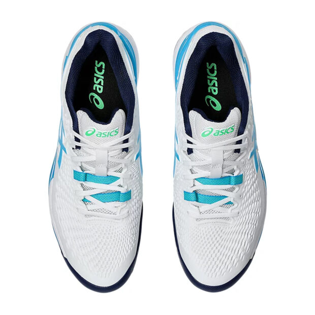 Asics Gel Resolution 9 Tennis Shoes (White/Digital Aqua) - Image 6