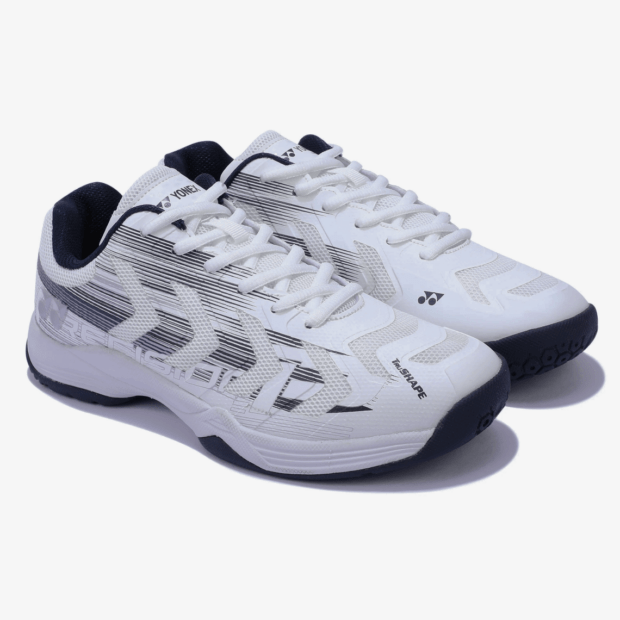 YONEX Precision 2 Badminton Shoes (White/ Navy) - Image 3