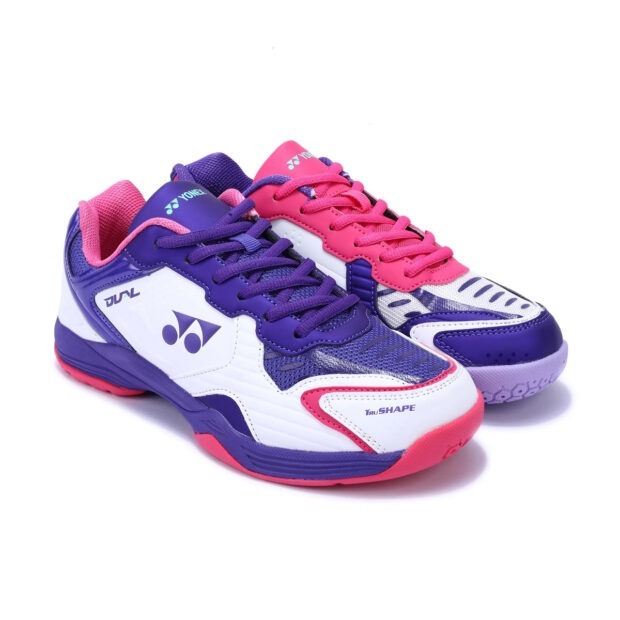 Yonex Dual Badminton Shoes (White/Purple Velvet/Bright Orchid) - Image 3