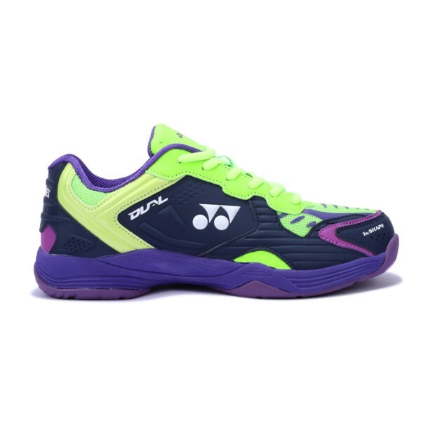 Yonex Dual Badminton Shoes (Maritime Blue/Neon Lime/Electric Purple) - Image 2