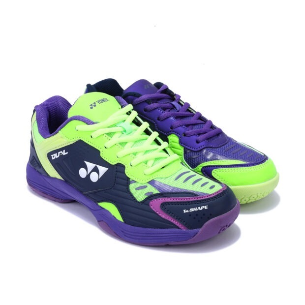 Yonex Dual Badminton Shoes (Maritime Blue/Neon Lime/Electric Purple) - Image 3