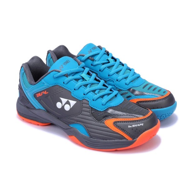 Yonex Dual Badminton Shoes (Black/Aqua Blue/Warm Red) - Image 3