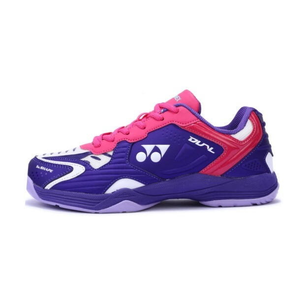 Yonex Dual Badminton Shoes (White/Purple Velvet/Bright Orchid)