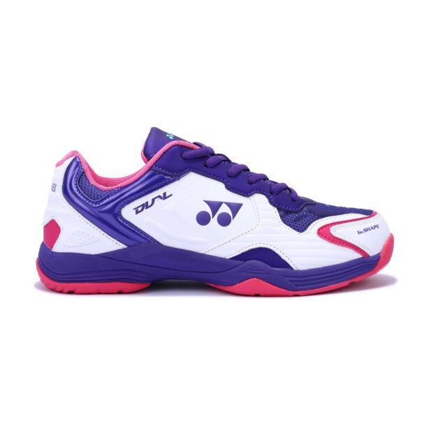 Yonex Dual Badminton Shoes (White/Purple Velvet/Bright Orchid) - Image 2