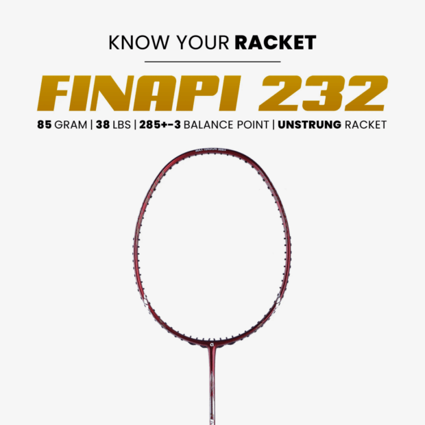 Apacs Finapi 232 Unstrung Badminton Racket (Red) - Image 7