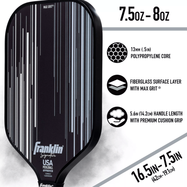 Franklin Signature Pro Pickleball Paddle (Black) - 16 mm - Image 6