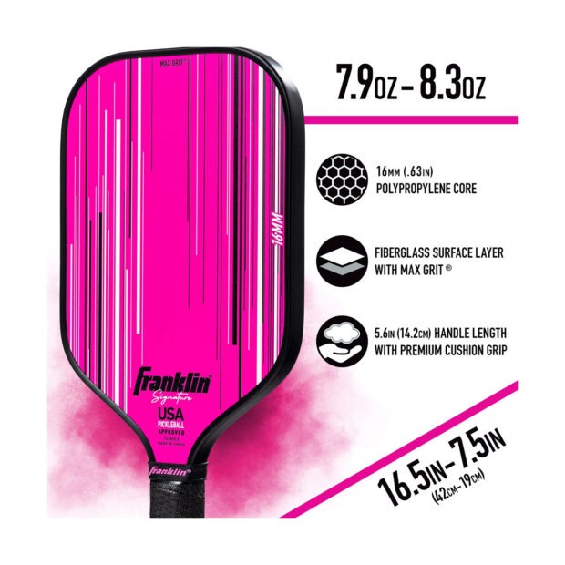 Franklin Signature Pro Pickleball Paddle (Pink) - 16 mm - Image 5