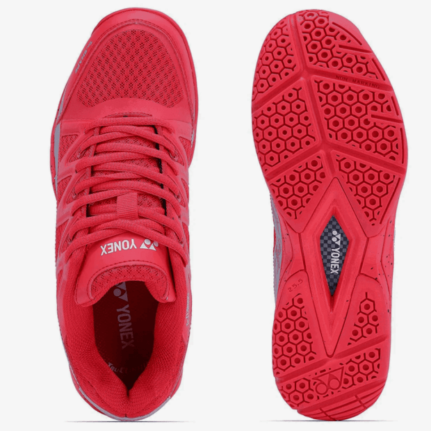 YONEX Skill Badminton Shoes (Red/ Silver) - Image 4