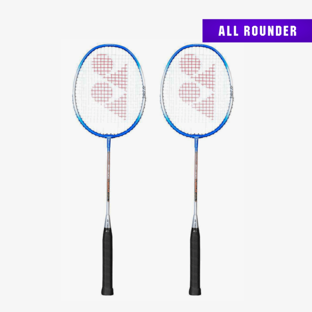 YONEX ZR 100 Strung Badminton Racket (Set of 2) Light blue