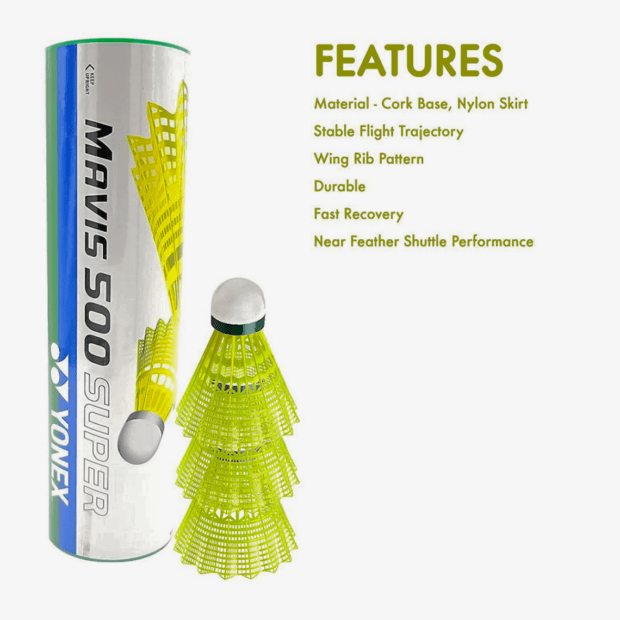 YONEX Mavis 500 Super Nylon (Pack Of 10) Badminton Shuttlecock - Image 3